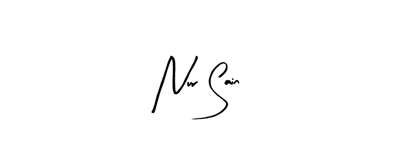 Design your own signature with our free online signature maker. With this signature software, you can create a handwritten (Arty Signature) signature for name Nur Sain. Nur Sain signature style 8 images and pictures png