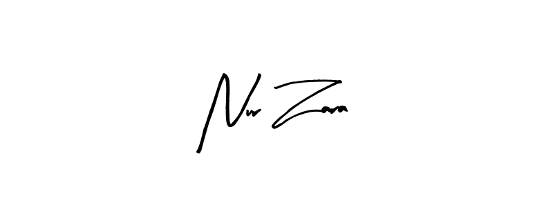 How to make Nur Zara name signature. Use Arty Signature style for creating short signs online. This is the latest handwritten sign. Nur Zara signature style 8 images and pictures png