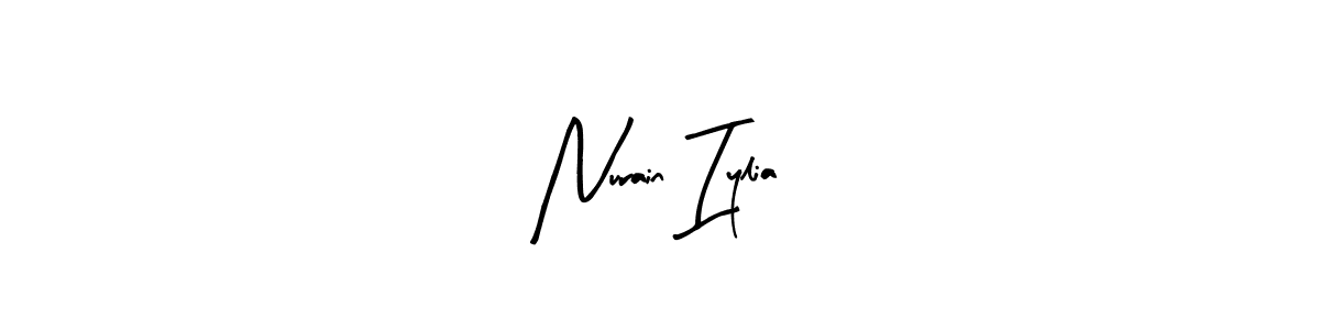 You should practise on your own different ways (Arty Signature) to write your name (Nurain Iylia) in signature. don't let someone else do it for you. Nurain Iylia signature style 8 images and pictures png