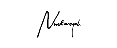 Create a beautiful signature design for name Nurdiansyah. With this signature (Arty Signature) fonts, you can make a handwritten signature for free. Nurdiansyah signature style 8 images and pictures png