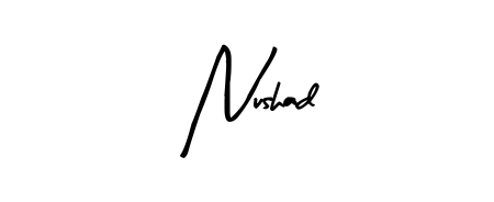 Enhance your business communications with Nushad signature in Arty Signature lettering. Clean, modern, and universally compatible. Nushad signature style 8 images and pictures png