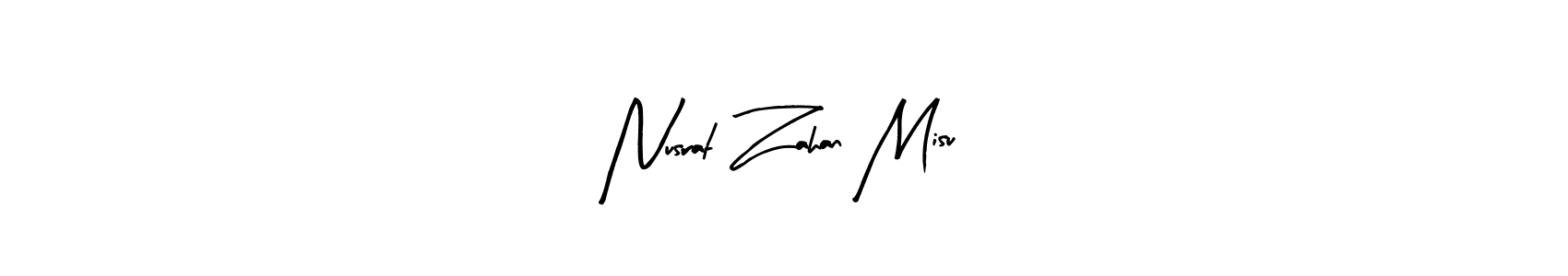 Create a beautiful signature design for name Nusrat Zahan Misu. With this signature (Arty Signature) fonts, you can make a handwritten signature for free. Nusrat Zahan Misu signature style 8 images and pictures png