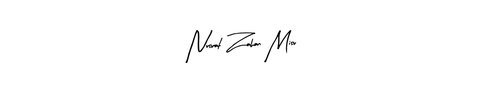 How to make Nusrat Zahan Misu name signature. Use Arty Signature style for creating short signs online. This is the latest handwritten sign. Nusrat Zahan Misu signature style 8 images and pictures png