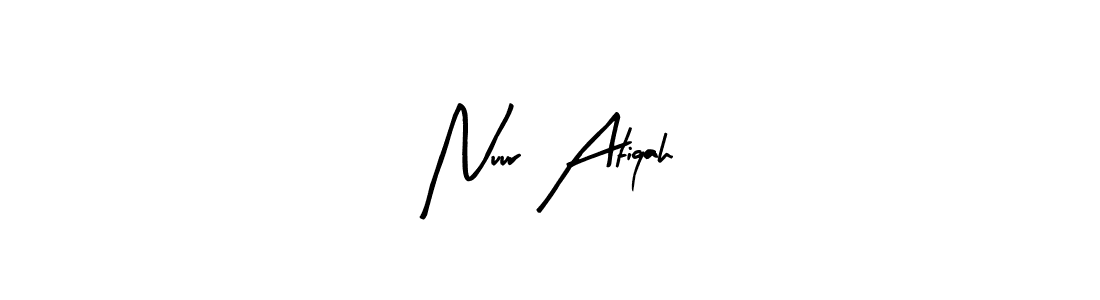 Also You can easily find your signature by using the search form. We will create Nuur Atiqah name handwritten signature images for you free of cost using Arty Signature sign style. Nuur Atiqah signature style 8 images and pictures png