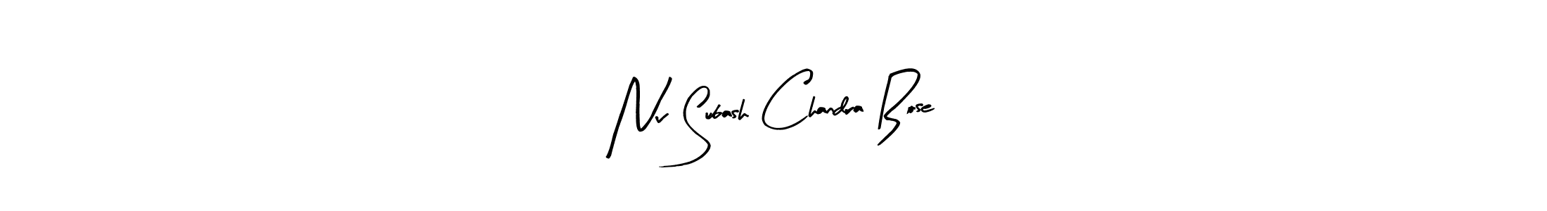 The best way (Arty Signature) to make a short signature is to pick only two or three words in your name. The name Nv Subash Chandra Bose include a total of six letters. For converting this name. Nv Subash Chandra Bose signature style 8 images and pictures png