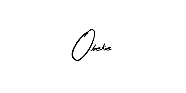 Use a signature maker to create a handwritten signature online. With this signature software, you can design (Arty Signature) your own signature for name Obelie. Obelie signature style 8 images and pictures png