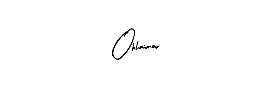 Here are the top 10 professional signature styles for the name Okhairnar. These are the best autograph styles you can use for your name. Okhairnar signature style 8 images and pictures png