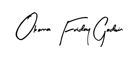 Personalize your online presence with Okonna Friday Godwin signature rendered in elegant Arty Signature font. Great for website footers and blogs. Okonna Friday Godwin signature style 8 images and pictures png