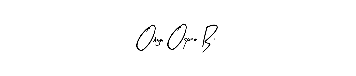 This is the best signature style for the Olga Ospino B. name. Also you like these signature font (Arty Signature). Mix name signature. Olga Ospino B. signature style 8 images and pictures png