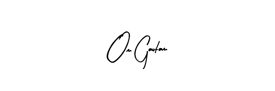 The best way (Arty Signature) to make a short signature is to pick only two or three words in your name. The name Om Gautam include a total of six letters. For converting this name. Om Gautam signature style 8 images and pictures png