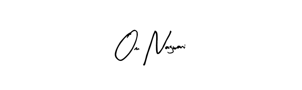The best way (Arty Signature) to make a short signature is to pick only two or three words in your name. The name Om Nagwani include a total of six letters. For converting this name. Om Nagwani signature style 8 images and pictures png