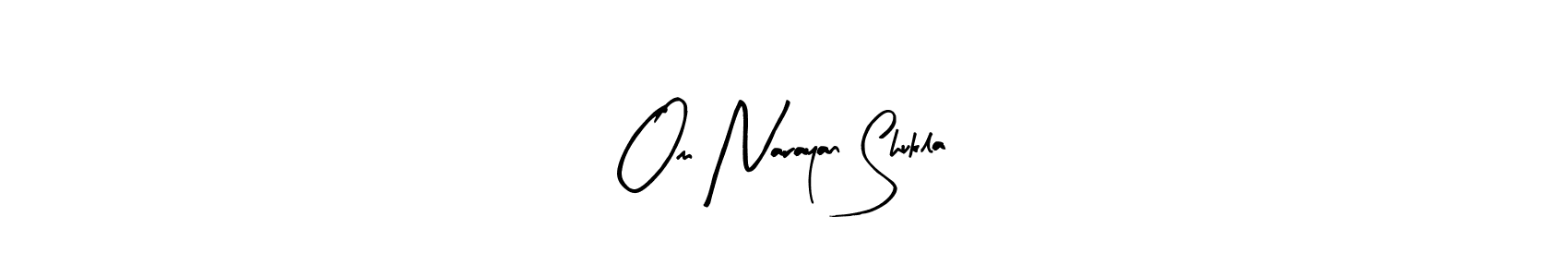 if you are searching for the best signature style for your name Om Narayan Shukla. so please give up your signature search. here we have designed multiple signature styles  using Arty Signature. Om Narayan Shukla signature style 8 images and pictures png