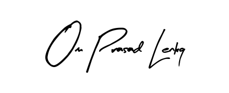 A modern signature idea for name Om Prasad Lenkq using Arty Signature font. Clean strokes and elegant curves make it stand out instantly. Om Prasad Lenkq signature style 8 images and pictures png