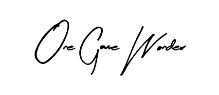 Make your name One Game Wonder memorable on every contract using Arty Signature autograph style. Instant transparent background export available. One Game Wonder signature style 8 images and pictures png