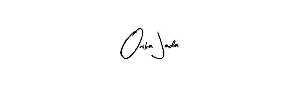 The best way (Arty Signature) to make a short signature is to pick only two or three words in your name. The name Onika Jada include a total of six letters. For converting this name. Onika Jada signature style 8 images and pictures png