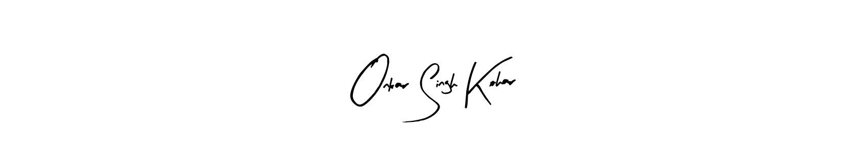 How to make Onkar Singh Kohar name signature. Use Arty Signature style for creating short signs online. This is the latest handwritten sign. Onkar Singh Kohar signature style 8 images and pictures png