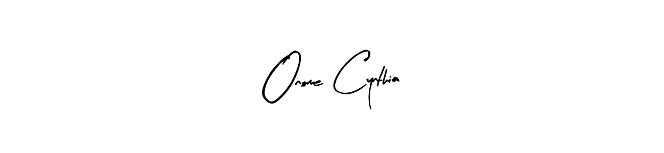 How to make Onome Cynthia name signature. Use Arty Signature style for creating short signs online. This is the latest handwritten sign. Onome Cynthia signature style 8 images and pictures png