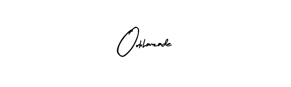 Arty Signature is a professional signature style that is perfect for those who want to add a touch of class to their signature. It is also a great choice for those who want to make their signature more unique. Get Orkhanzade name to fancy signature for free. Orkhanzade signature style 8 images and pictures png