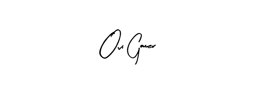 Make a beautiful signature design for name Ovi Gamer. With this signature (Arty Signature) style, you can create a handwritten signature for free. Ovi Gamer signature style 8 images and pictures png