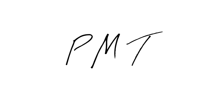 Arty Signature is a professional signature style that is perfect for those who want to add a touch of class to their signature. It is also a great choice for those who want to make their signature more unique. Get P  M  T name to fancy signature for free. P  M  T signature style 8 images and pictures png
