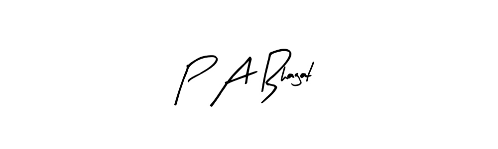 The best way (Arty Signature) to make a short signature is to pick only two or three words in your name. The name P A Bhagat include a total of six letters. For converting this name. P A Bhagat signature style 8 images and pictures png