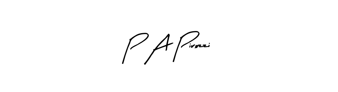 How to make P A Pirozzi name signature. Use Arty Signature style for creating short signs online. This is the latest handwritten sign. P A Pirozzi signature style 8 images and pictures png