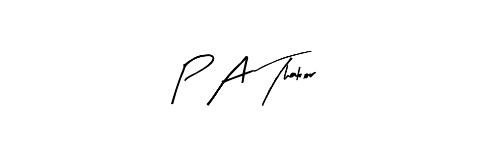 The best way (Arty Signature) to make a short signature is to pick only two or three words in your name. The name P A Thakor include a total of six letters. For converting this name. P A Thakor signature style 8 images and pictures png