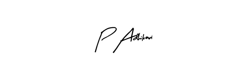 Similarly Arty Signature is the best handwritten signature design. Signature creator online .You can use it as an online autograph creator for name P Adhikari. P Adhikari signature style 8 images and pictures png