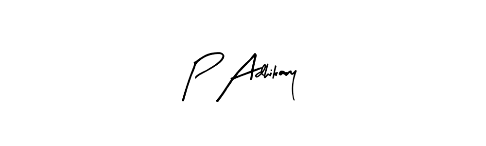 Create a beautiful signature design for name P Adhikary. With this signature (Arty Signature) fonts, you can make a handwritten signature for free. P Adhikary signature style 8 images and pictures png