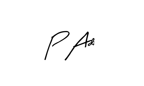 Create a beautiful signature design for name P Adi. With this signature (Arty Signature) fonts, you can make a handwritten signature for free. P Adi signature style 8 images and pictures png