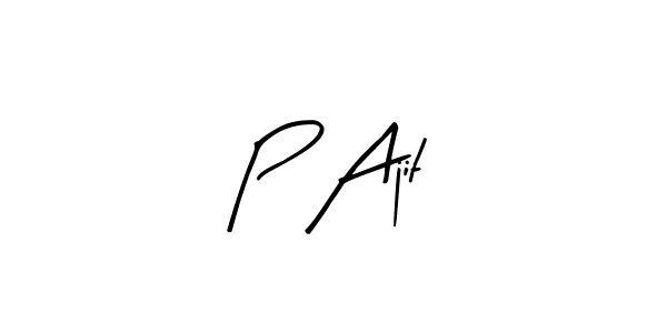 The best way (Arty Signature) to make a short signature is to pick only two or three words in your name. The name P Ajit include a total of six letters. For converting this name. P Ajit signature style 8 images and pictures png