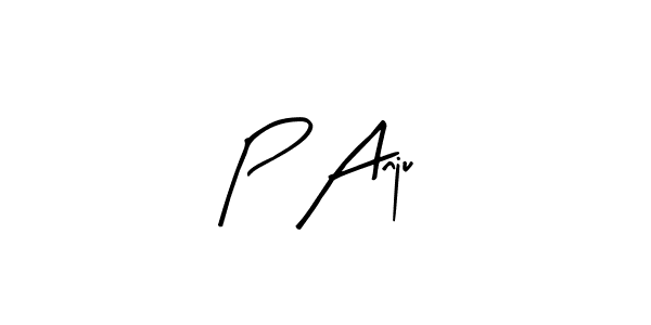 Create a beautiful signature design for name P Anju. With this signature (Arty Signature) fonts, you can make a handwritten signature for free. P Anju signature style 8 images and pictures png