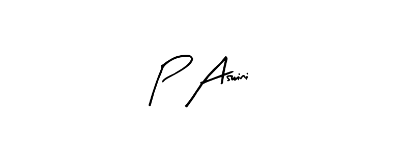 Design your own signature with our free online signature maker. With this signature software, you can create a handwritten (Arty Signature) signature for name P Aswini. P Aswini signature style 8 images and pictures png