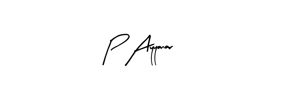 Similarly Arty Signature is the best handwritten signature design. Signature creator online .You can use it as an online autograph creator for name P Ayyanar. P Ayyanar signature style 8 images and pictures png