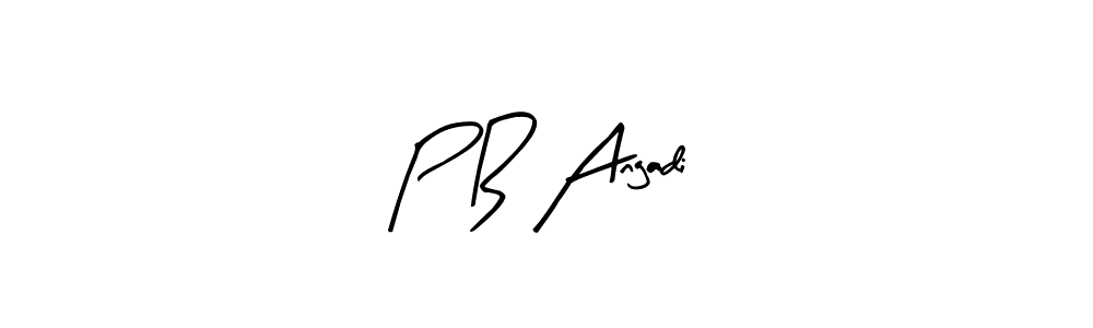 if you are searching for the best signature style for your name P B Angadi. so please give up your signature search. here we have designed multiple signature styles  using Arty Signature. P B Angadi signature style 8 images and pictures png