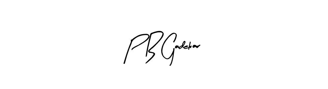 Create a beautiful signature design for name P B Gadekar. With this signature (Arty Signature) fonts, you can make a handwritten signature for free. P B Gadekar signature style 8 images and pictures png