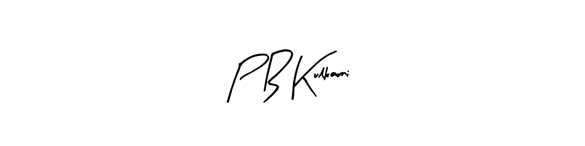 The best way (Arty Signature) to make a short signature is to pick only two or three words in your name. The name P B Kulkarni include a total of six letters. For converting this name. P B Kulkarni signature style 8 images and pictures png