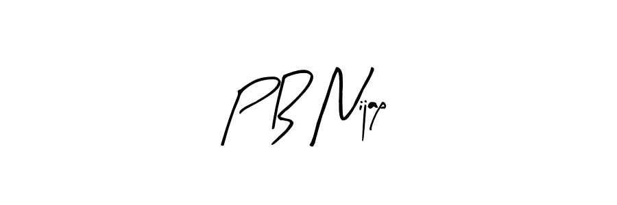 Arty Signature is a professional signature style that is perfect for those who want to add a touch of class to their signature. It is also a great choice for those who want to make their signature more unique. Get P B Nijap name to fancy signature for free. P B Nijap signature style 8 images and pictures png