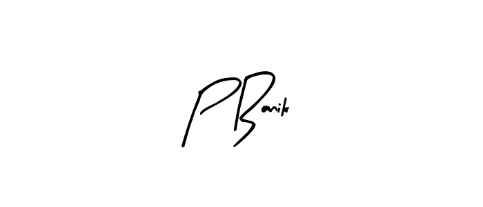 Create a beautiful signature design for name P Banik. With this signature (Arty Signature) fonts, you can make a handwritten signature for free. P Banik signature style 8 images and pictures png