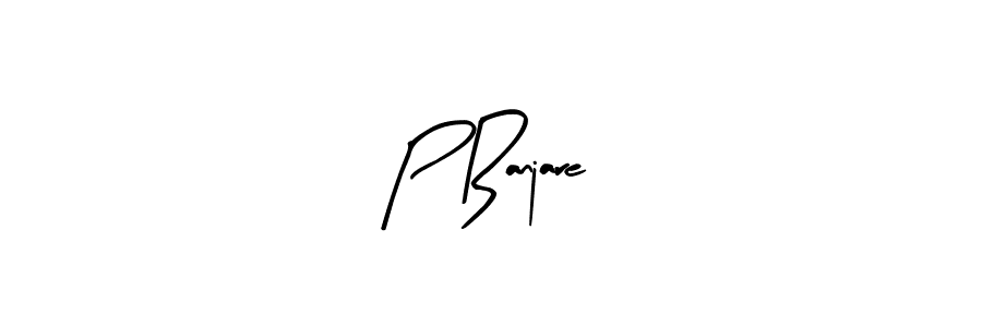 if you are searching for the best signature style for your name P Banjare. so please give up your signature search. here we have designed multiple signature styles  using Arty Signature. P Banjare signature style 8 images and pictures png