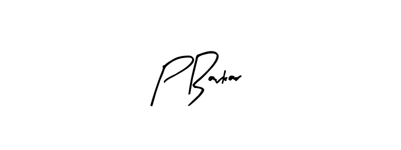 How to make P Bavkar name signature. Use Arty Signature style for creating short signs online. This is the latest handwritten sign. P Bavkar signature style 8 images and pictures png