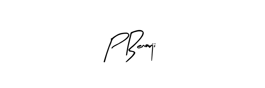 Make a beautiful signature design for name P Benarji. With this signature (Arty Signature) style, you can create a handwritten signature for free. P Benarji signature style 8 images and pictures png