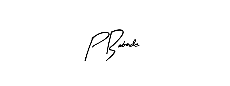 The best way (Arty Signature) to make a short signature is to pick only two or three words in your name. The name P Bobade include a total of six letters. For converting this name. P Bobade signature style 8 images and pictures png