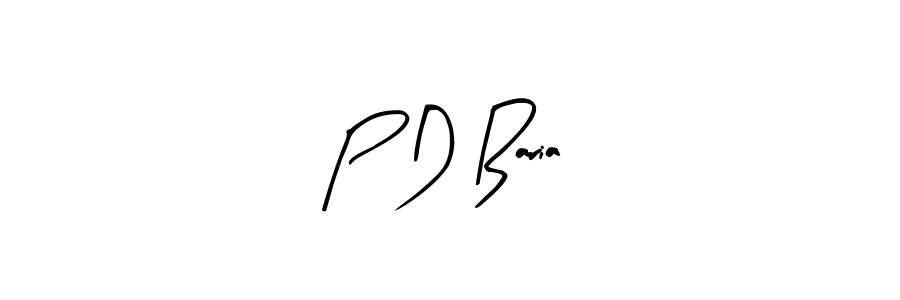 P D Baria stylish signature style. Best Handwritten Sign (Arty Signature) for my name. Handwritten Signature Collection Ideas for my name P D Baria. P D Baria signature style 8 images and pictures png