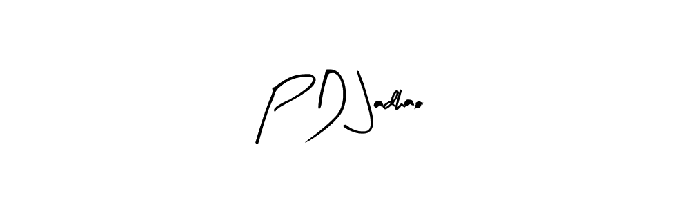 The best way (Arty Signature) to make a short signature is to pick only two or three words in your name. The name P D Jadhao include a total of six letters. For converting this name. P D Jadhao signature style 8 images and pictures png