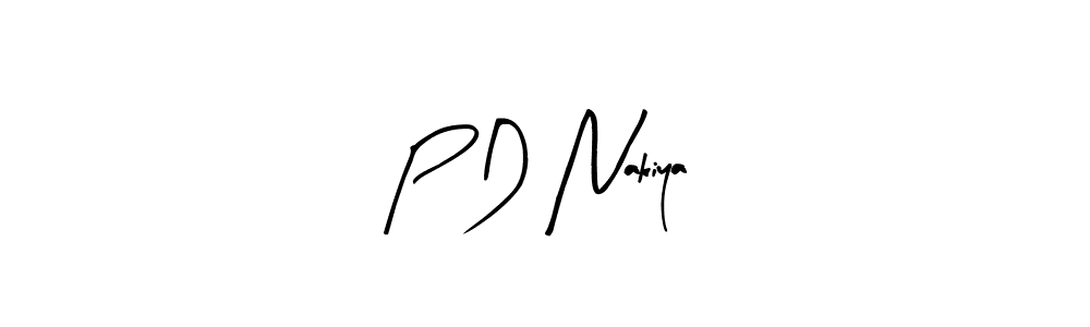 Arty Signature is a professional signature style that is perfect for those who want to add a touch of class to their signature. It is also a great choice for those who want to make their signature more unique. Get P D Nakiya name to fancy signature for free. P D Nakiya signature style 8 images and pictures png