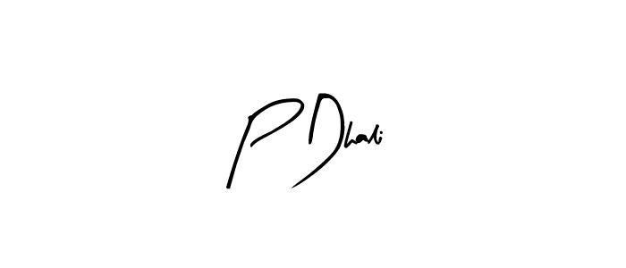 How to make P Dhali name signature. Use Arty Signature style for creating short signs online. This is the latest handwritten sign. P Dhali signature style 8 images and pictures png