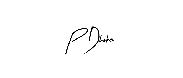 if you are searching for the best signature style for your name P Dhoke. so please give up your signature search. here we have designed multiple signature styles  using Arty Signature. P Dhoke signature style 8 images and pictures png