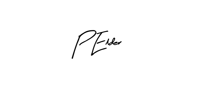 Make a beautiful signature design for name P Elder. With this signature (Arty Signature) style, you can create a handwritten signature for free. P Elder signature style 8 images and pictures png