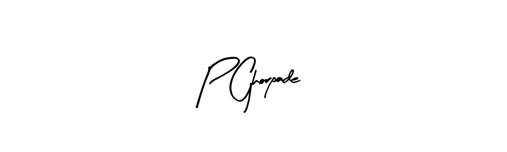 Create a beautiful signature design for name P Ghorpade. With this signature (Arty Signature) fonts, you can make a handwritten signature for free. P Ghorpade signature style 8 images and pictures png